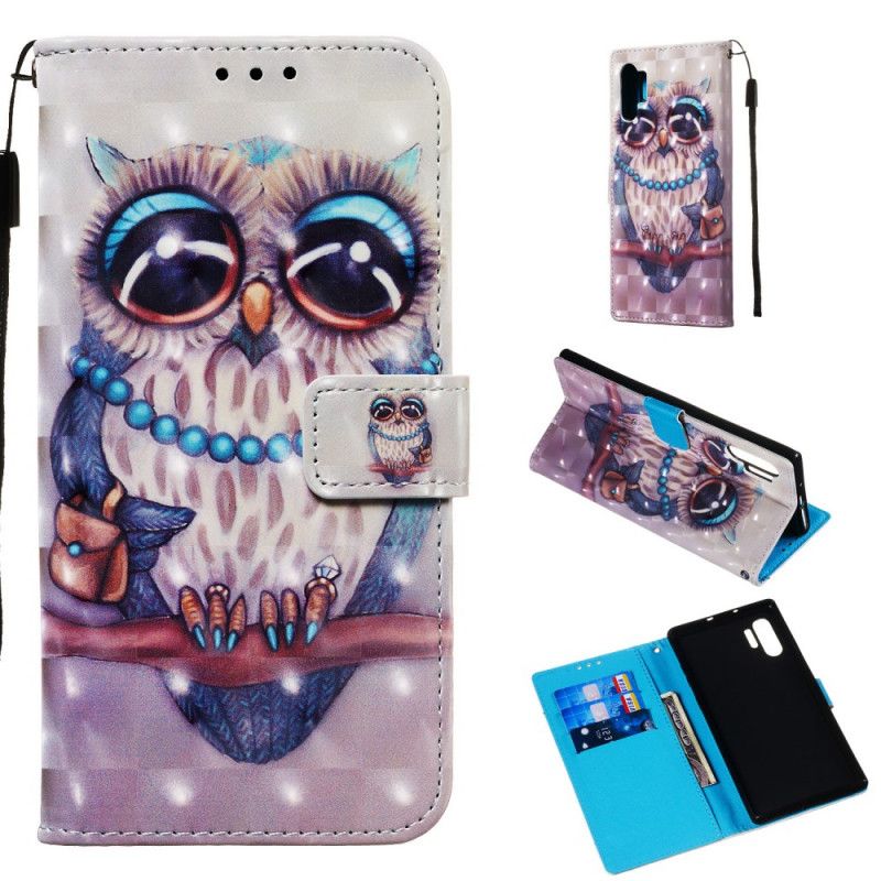 Housse Samsung Galaxy Note 10 Plus Miss Hibou À Lanière