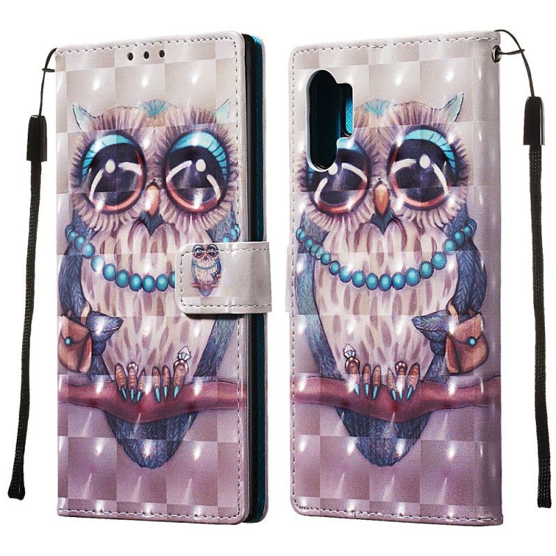 Housse Samsung Galaxy Note 10 Plus Miss Hibou À Lanière