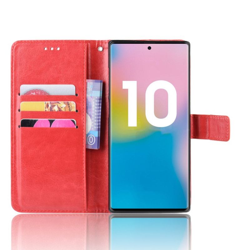 Étui Housse Samsung Galaxy Note 10 Plus Simili Cuir Flashy