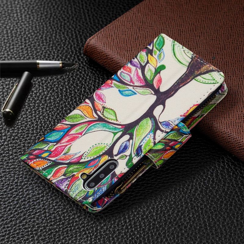 Étui Housse Samsung Galaxy Note 10 Poche Zippée Arbre