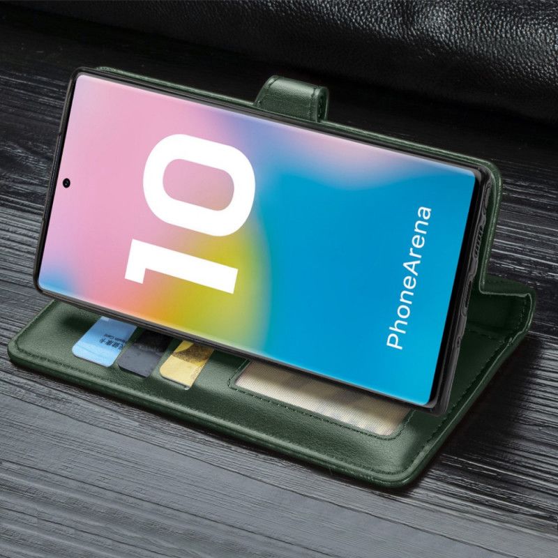 Housse Samsung Galaxy Note 10 Simili Cuir Épurée À Lanière