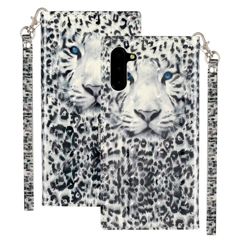 Housse Samsung Galaxy Note 10 Tigre Light Spots À Lanière