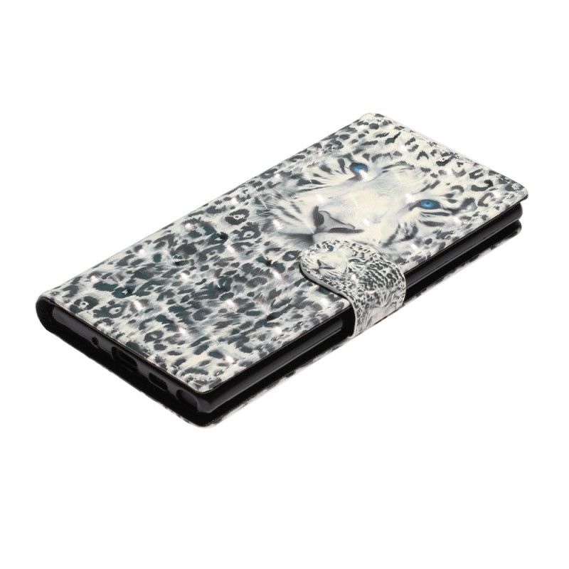 Housse Samsung Galaxy Note 10 Tigre Light Spots À Lanière