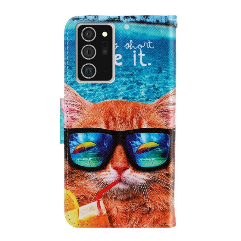 Housse Samsung Galaxy Note 20 Cat Live It À Lanière