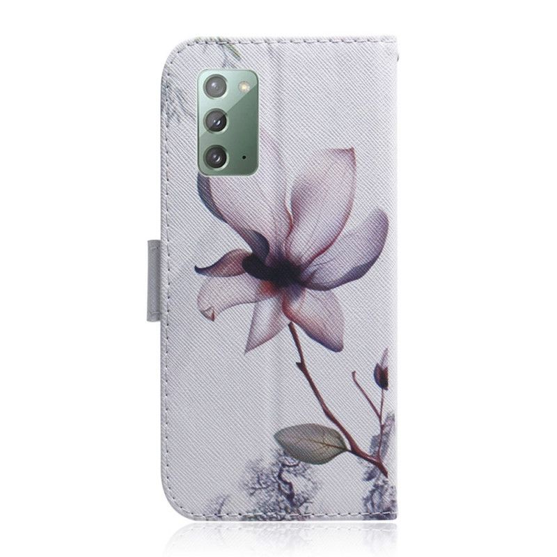 Housse Samsung Galaxy Note 20 Fleur Vieux Rose