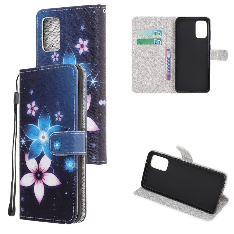 Housse Samsung Galaxy Note 20 Fleurs Lunaires À Lanière