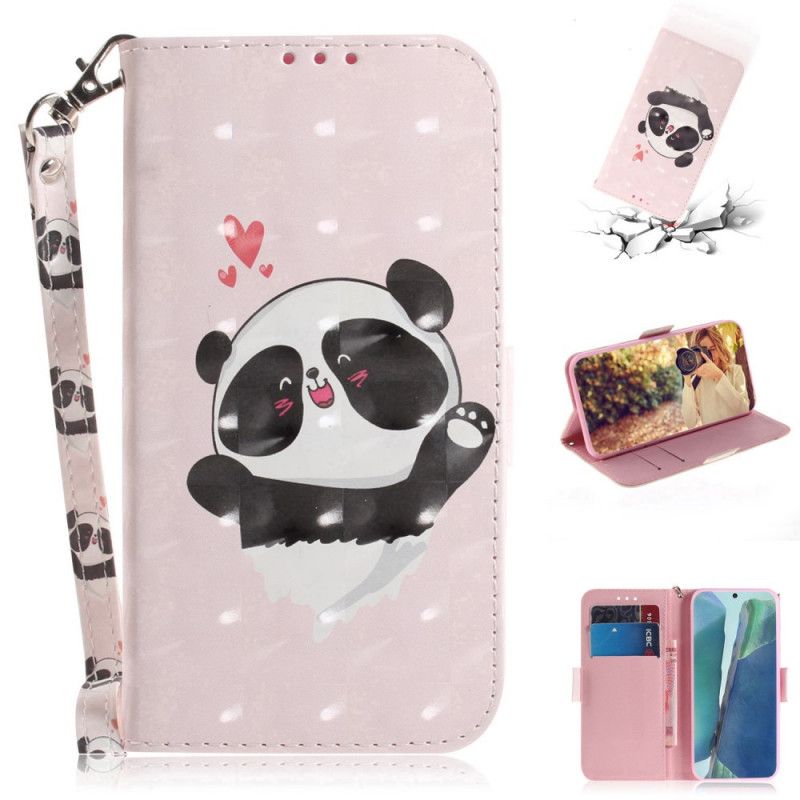 Housse Samsung Galaxy Note 20 Panda Love À Lanière