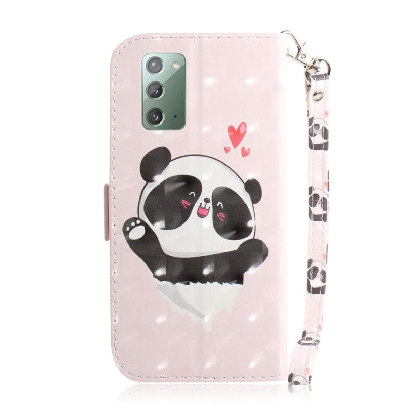 Housse Samsung Galaxy Note 20 Panda Love À Lanière