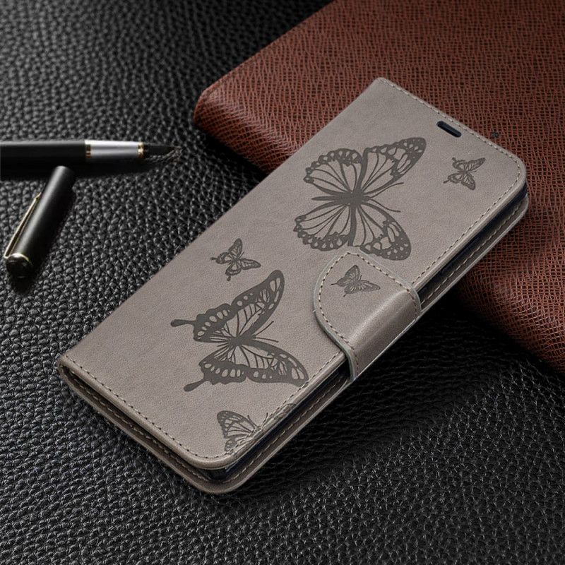 Housse Samsung Galaxy Note 20 Papillons Et Rabat Oblique