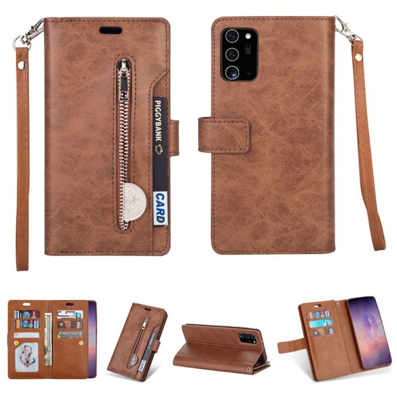 Housse Samsung Galaxy Note 20 Porte-monnaie Avec Lanière