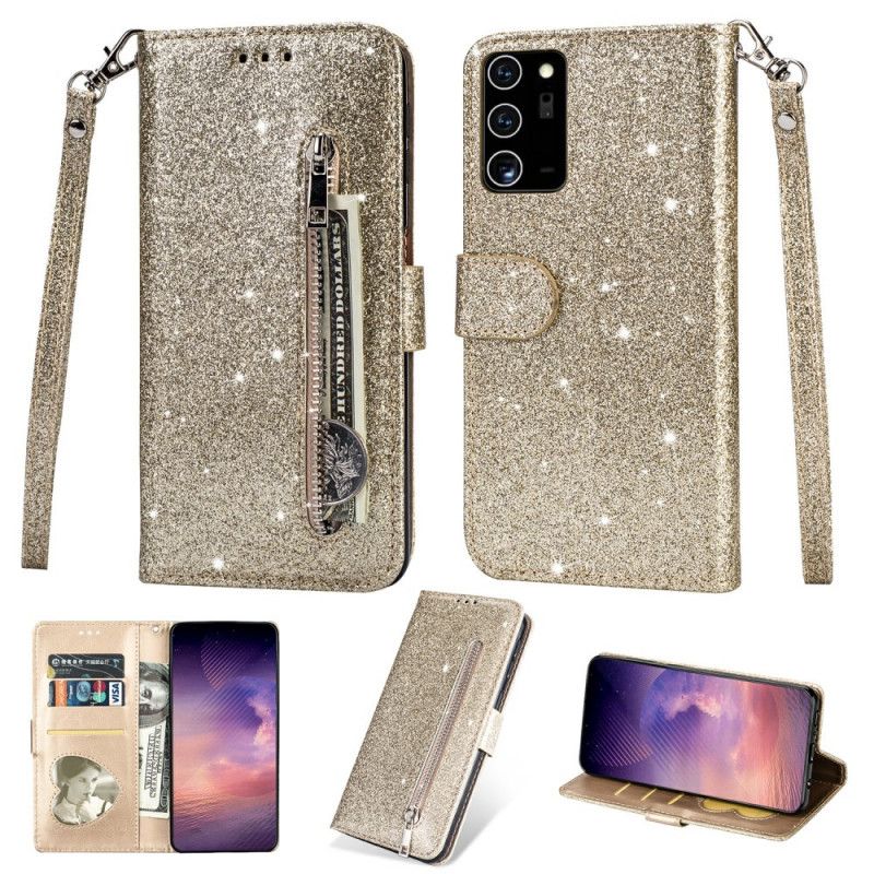 Housse Samsung Galaxy Note 20 Porte-monnaie Paillettes