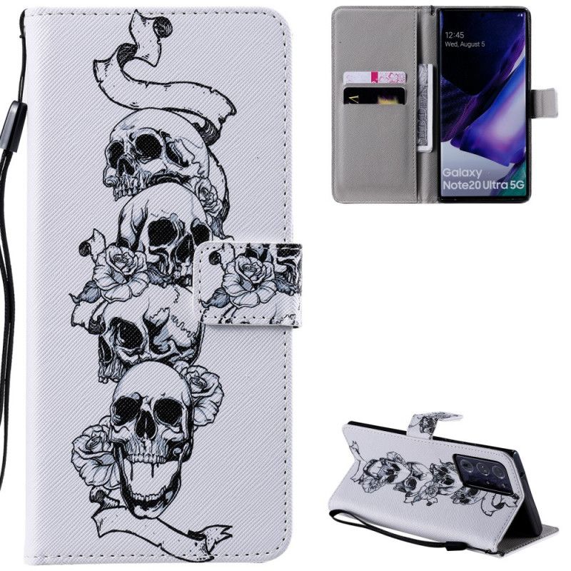 Housse Samsung Galaxy Note 20 Ultra Banderole Têtes De Mort