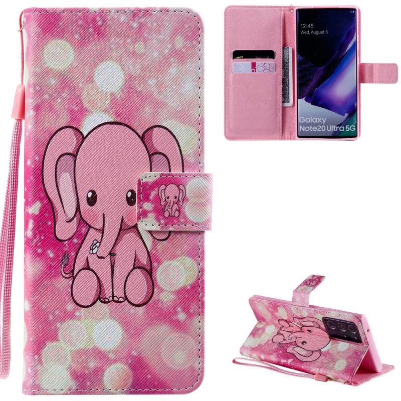 Housse Samsung Galaxy Note 20 Ultra Bébé Éléphant Rose