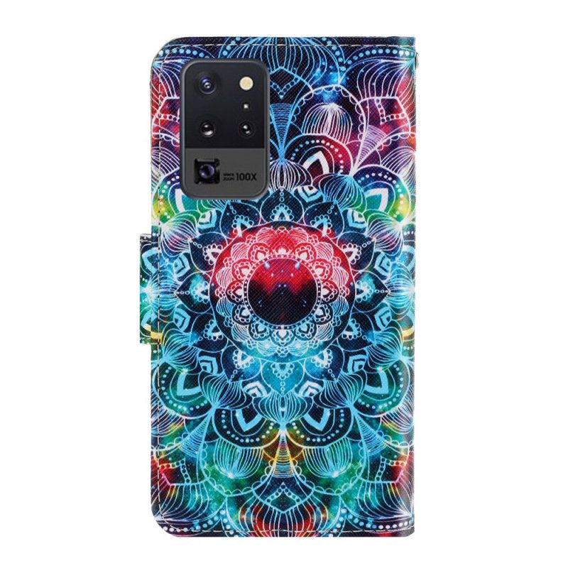 Housse Samsung Galaxy Note 20 Ultra Flashy Mandala À Lanière