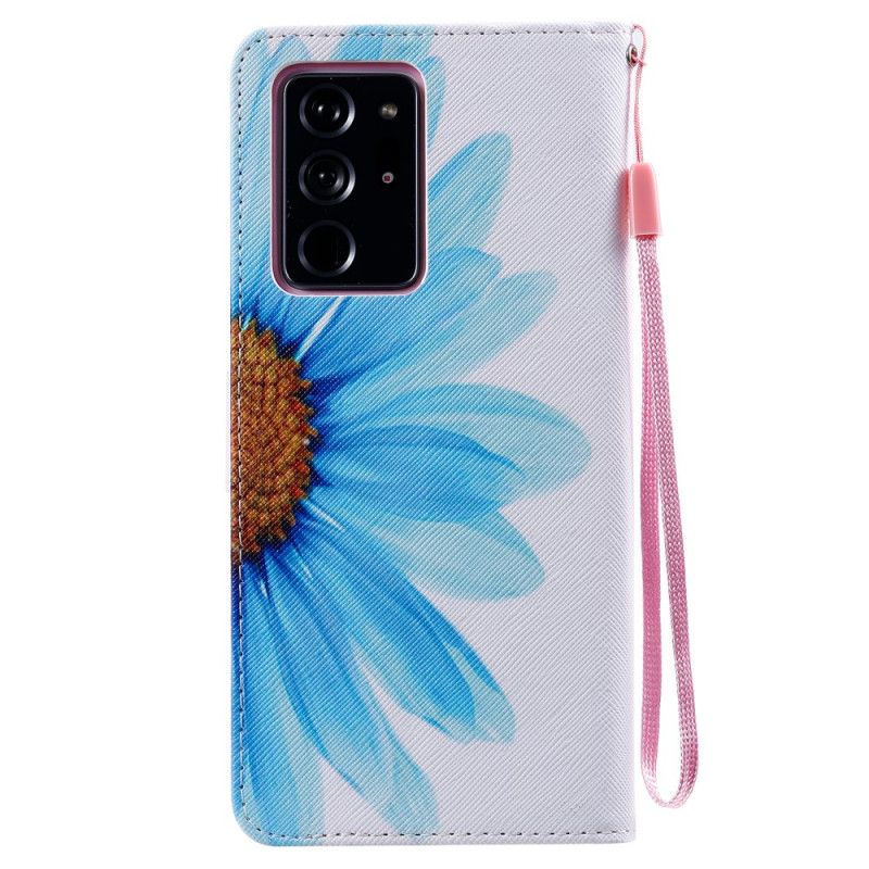 Étui Housse Samsung Galaxy Note 20 Ultra Fleur Aquarelle Bleue