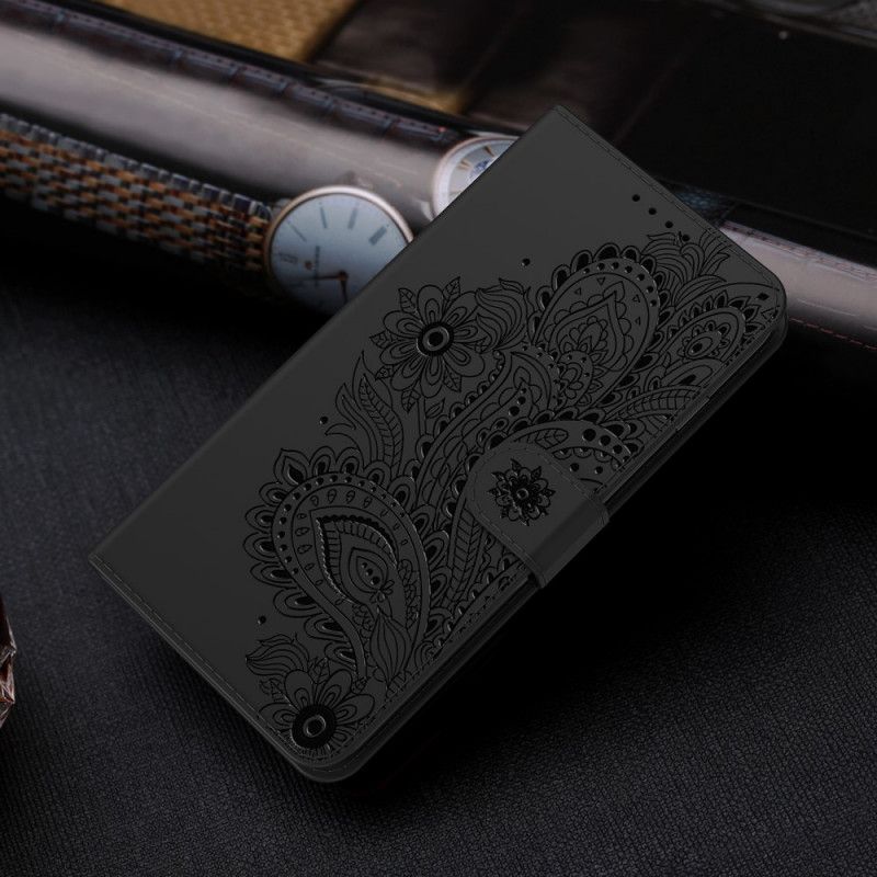 Housse Samsung Galaxy Note 20 Ultra Motif Baroque À Lanière