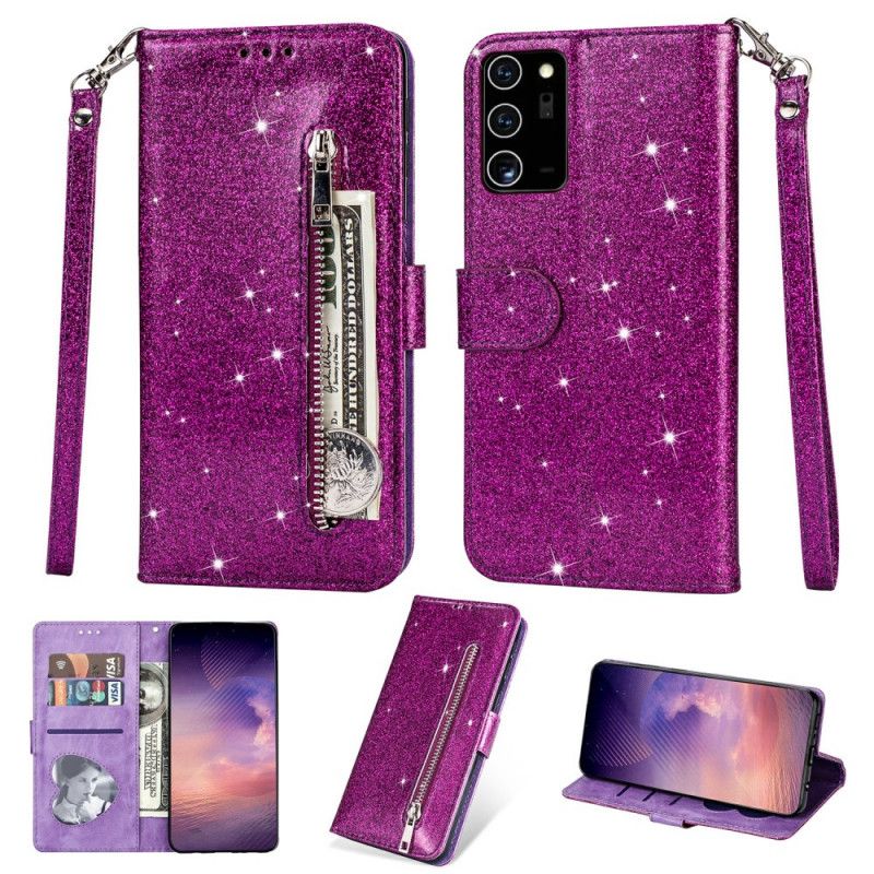 Housse Samsung Galaxy Note 20 Ultra Porte-monnaie Paillettes