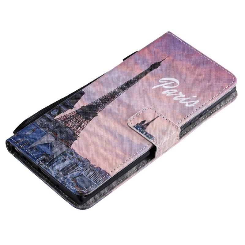 Housse Samsung Galaxy Note 20 Ultra Tour Eiffel Ciel Rosé