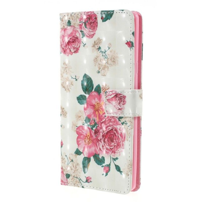 Housse Samsung Galaxy Note 9 Fleurs Liberty À Lanière