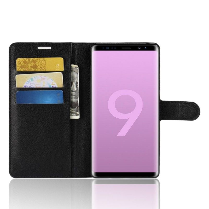 Étui Housse Samsung Galaxy Note 9 Litchi Rétro