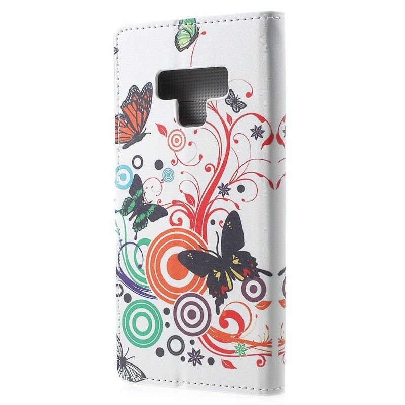 Housse Samsung Galaxy Note 9 Papillons Et Fleurs