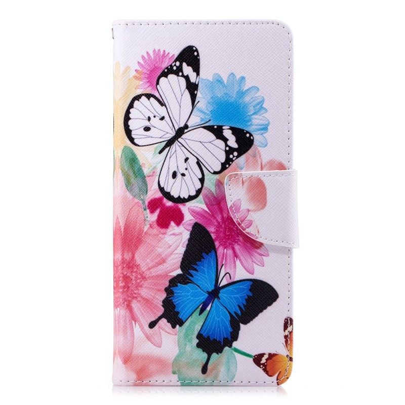 Étui Housse Samsung Galaxy Note 9 Papillons Et Fleurs Peints