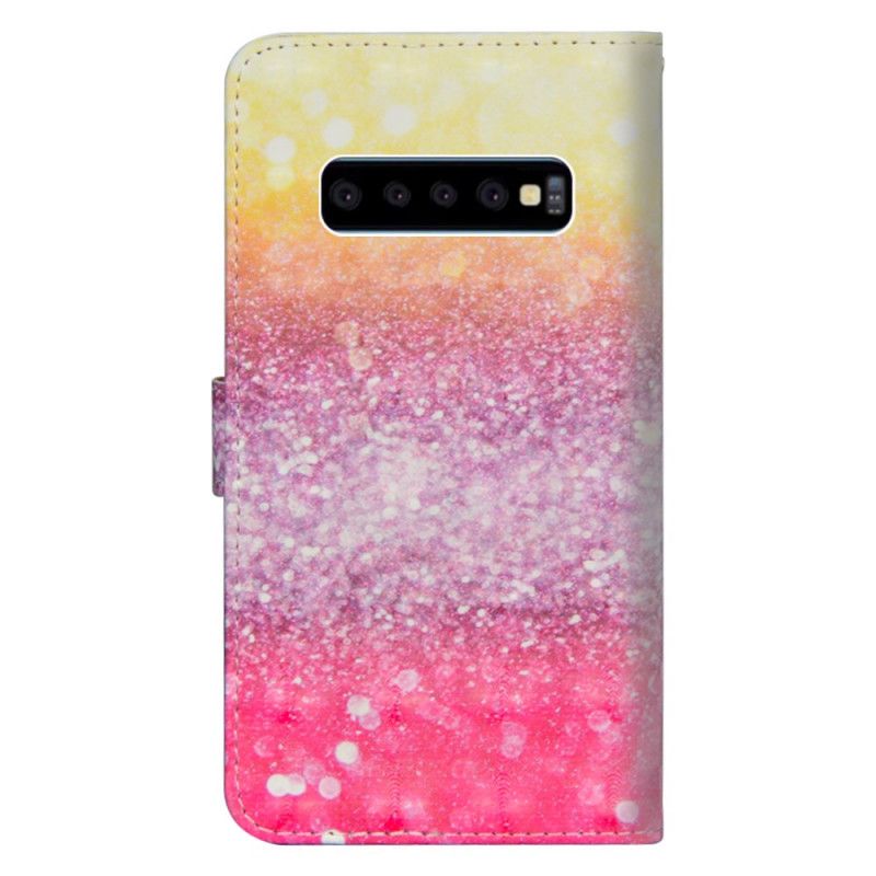 Housse Samsung Galaxy S10 5g Dégradé Paillettes Magentas