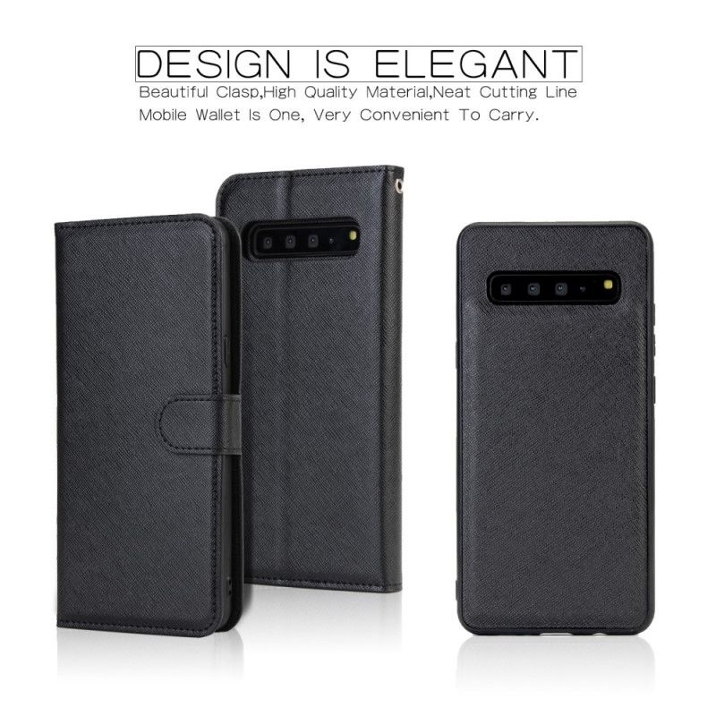 Étui Housse Samsung Galaxy S10 5g Effet Cuir Coque Détachable