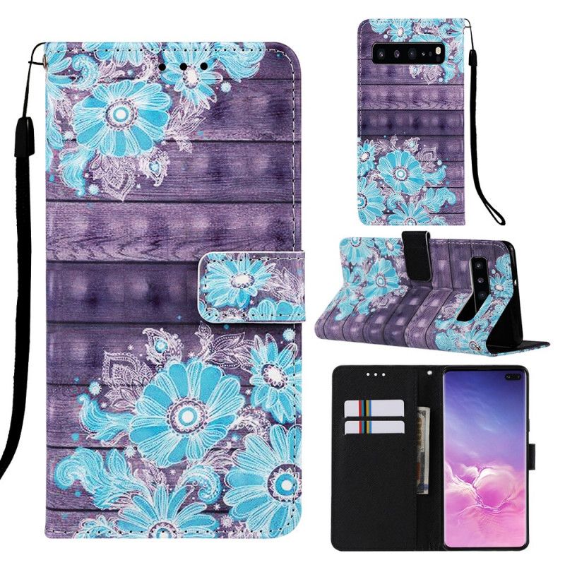 Housse Samsung Galaxy S10 5g Fleurs Bleues