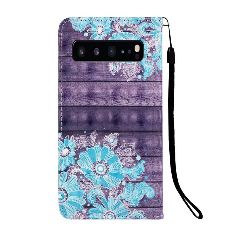 Housse Samsung Galaxy S10 5g Fleurs Bleues