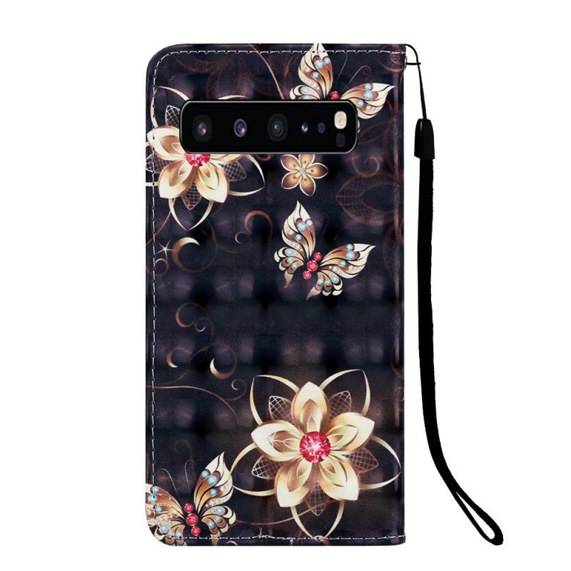 Housse Samsung Galaxy S10 5g Fleurs Dorés