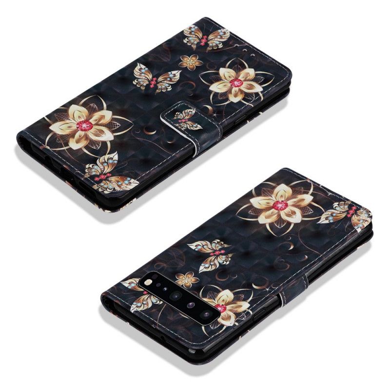 Housse Samsung Galaxy S10 5g Fleurs Dorés