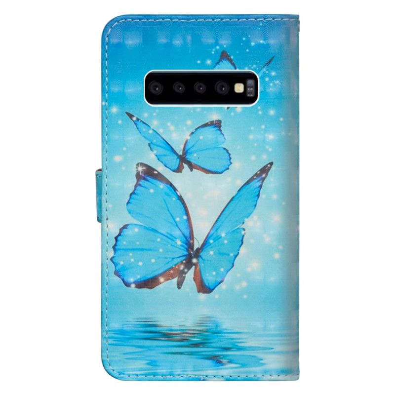 Housse Samsung Galaxy S10 5g Papillons Bleus Volants