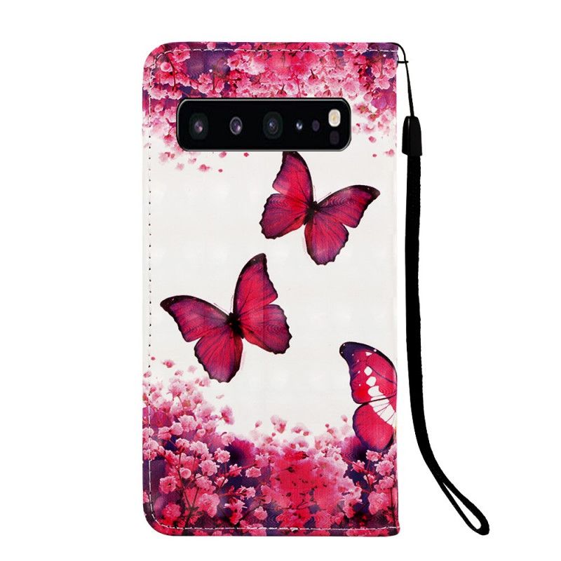 Housse Samsung Galaxy S10 5g Papillons Rouges