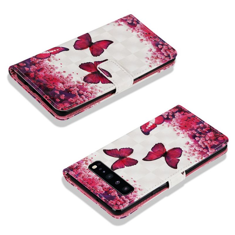 Housse Samsung Galaxy S10 5g Papillons Rouges