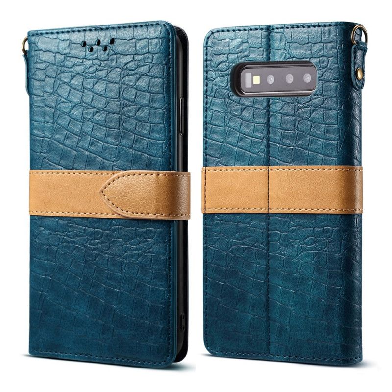 Housse Samsung Galaxy S10 Croco Et Ceinture