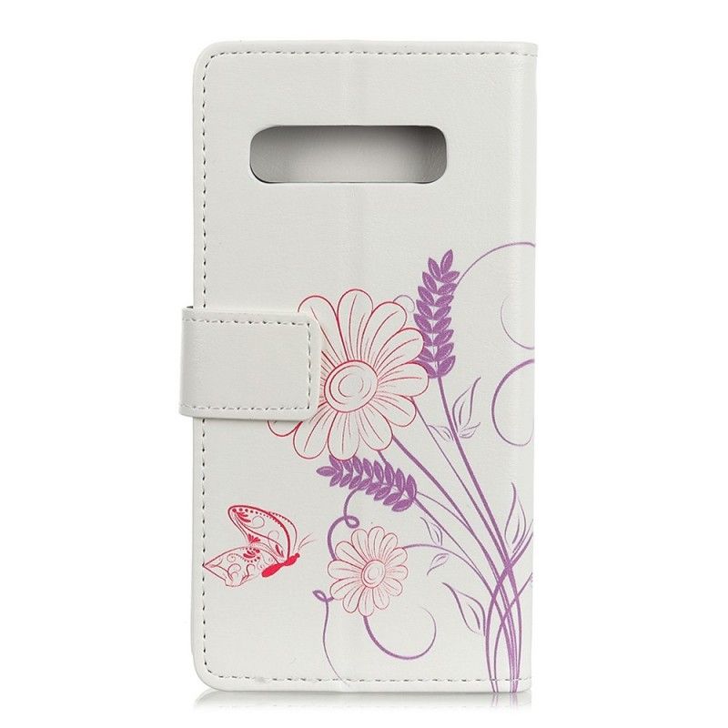 Housse Samsung Galaxy S10 Dessin Papillons Et Fleurs