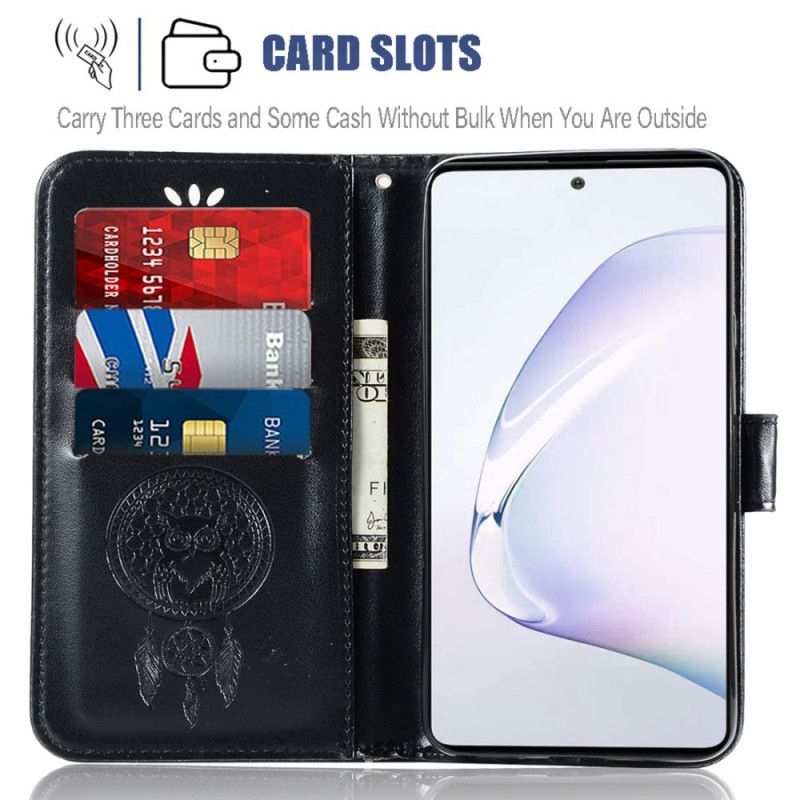 Housse Samsung Galaxy S10 Lite Effet Cuir Attrape Rêves Hibou