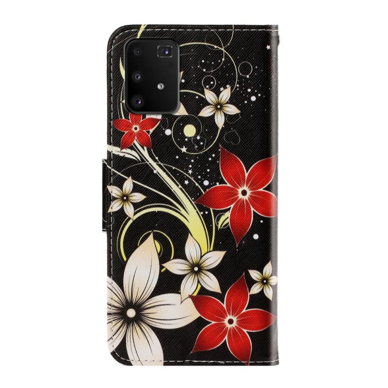 Housse Samsung Galaxy S10 Lite Fleurs Colorées À Lanière