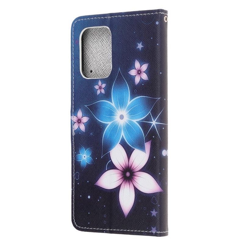 Housse Samsung Galaxy S10 Lite Fleurs Lunaires À Lanière