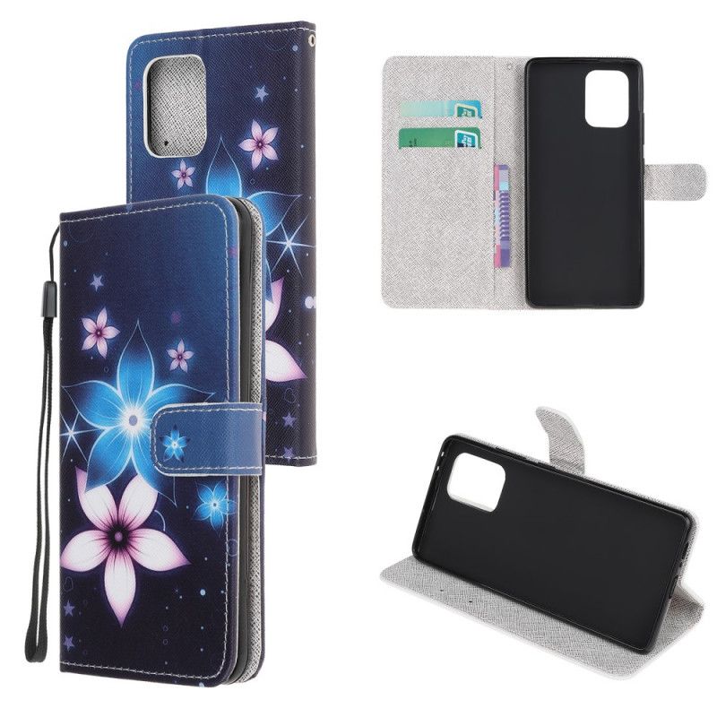 Housse Samsung Galaxy S10 Lite Fleurs Lunaires À Lanière