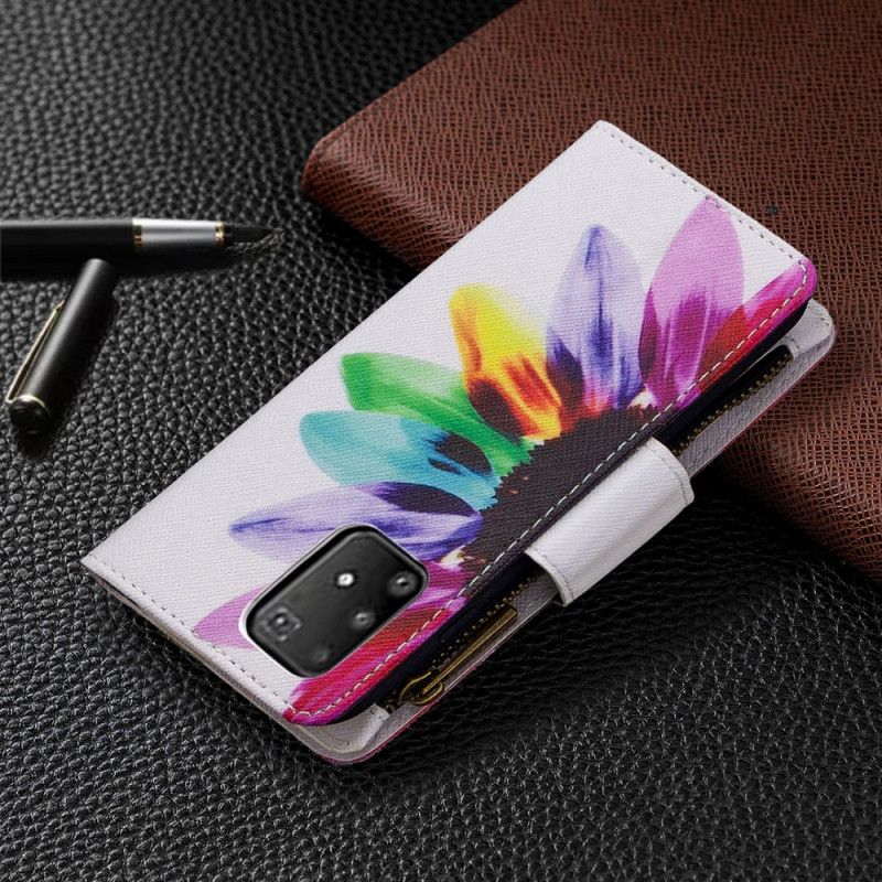 Étui Housse Samsung Galaxy S10 Lite Poche Zippée Fleur