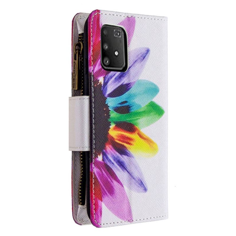 Étui Housse Samsung Galaxy S10 Lite Poche Zippée Fleur