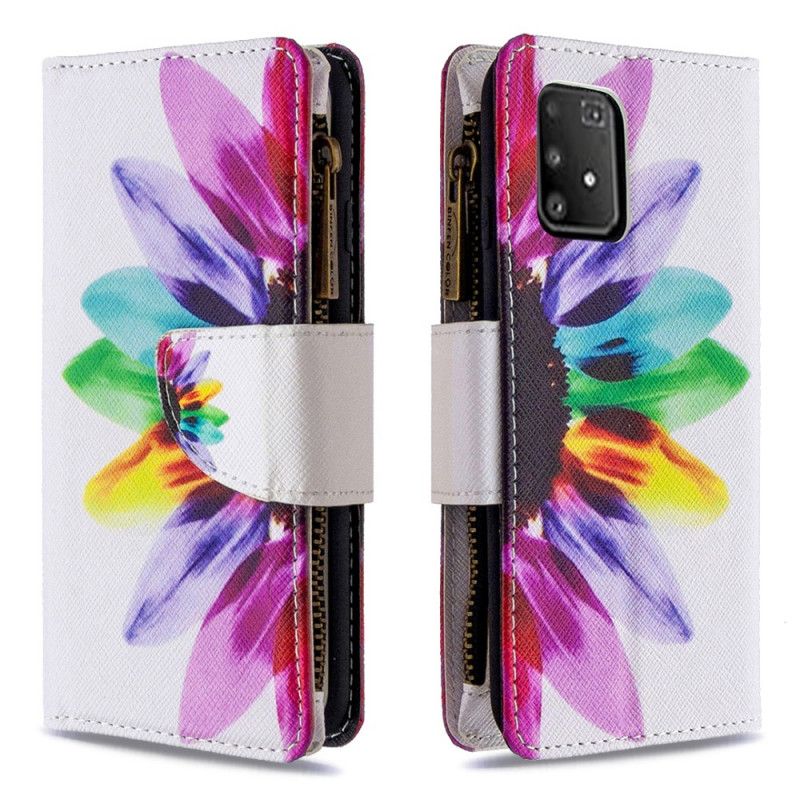 Étui Housse Samsung Galaxy S10 Lite Poche Zippée Fleur