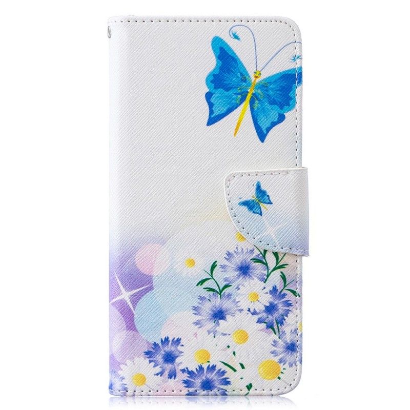 Housse Samsung Galaxy S10 Papillons Et Fleurs Peints