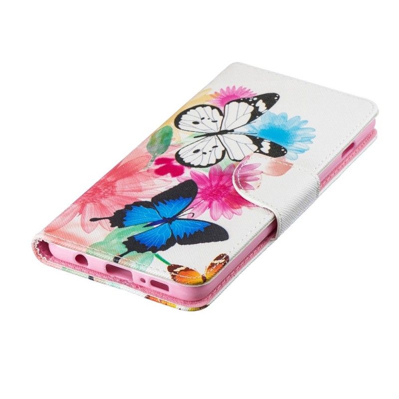 Housse Samsung Galaxy S10 Plus Papillons Et Fleurs Peints