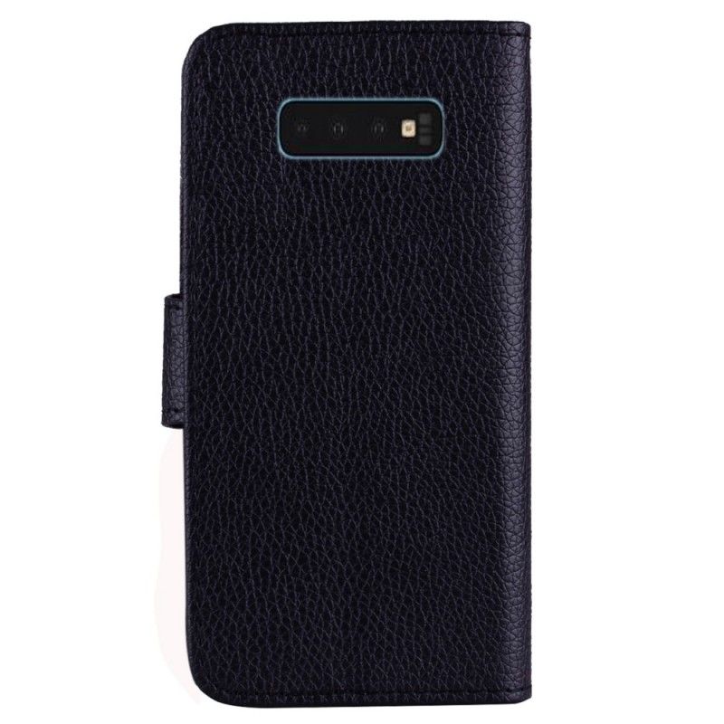 Housse Samsung Galaxy S10 Plus Simili Cuir Grain Litch