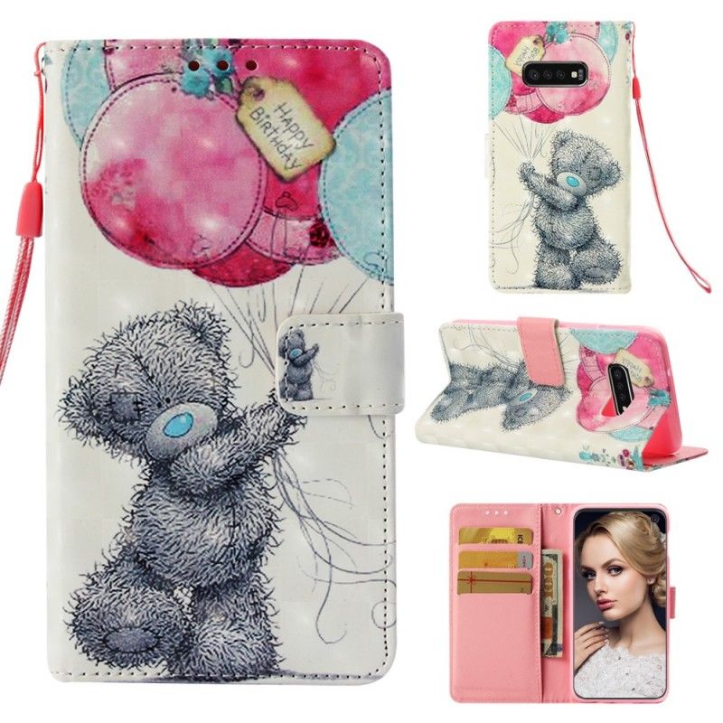 Housse Samsung Galaxy S10e Bear Happy Birthday