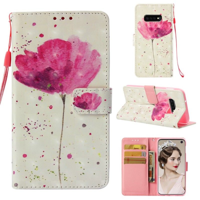 Housse Samsung Galaxy S10e Coquelicot Aquarelle