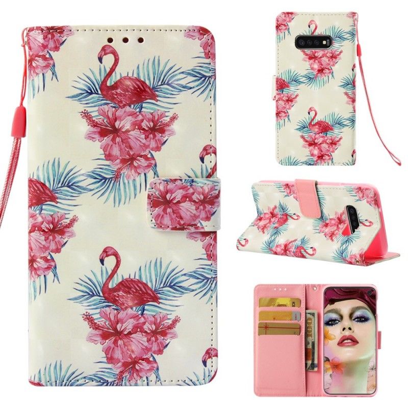 Housse Samsung Galaxy S10e Multiples Flamants Roses